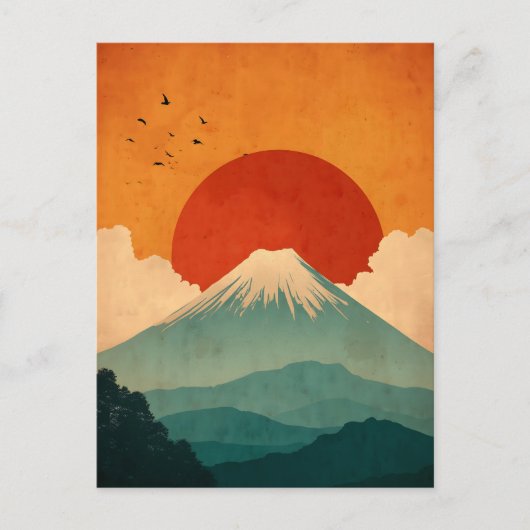 Carte Postale Mont Fuji vintage (Devant)