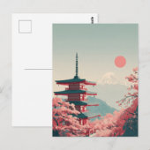 Carte Postale Mont Fuji vintage (Devant / Derrière)