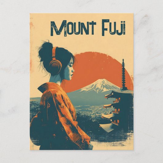 Carte Postale Mont Fuji vintage (Devant)