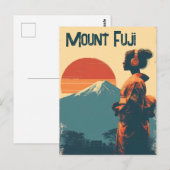 Carte Postale Mont Fuji vintage (Devant / Derrière)