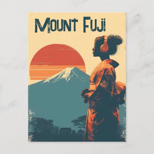 Carte Postale Mont Fuji vintage (Devant)