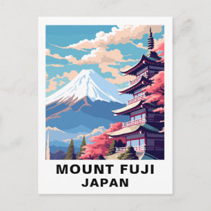 Carte Postale Mont Fuji vintage, voyage au Japon