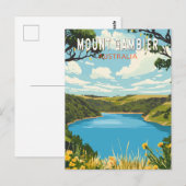 Carte Postale Mont Gambier Australie Voyage Art Vintage (Devant / Derrière)