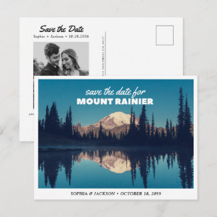 Carte Postale Mont Rainier Mariage Enregistrer la Date Rétro