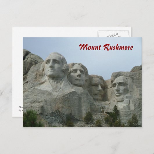 Carte Postale Mont Rushmore (Devant / Derrière)