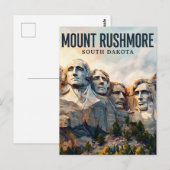 Carte Postale Mont Rushmore Dakota du Sud (Devant / Derrière)
