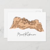 Carte Postale Mont Rushmore DAKOTA DU SUD (Devant / Derrière)