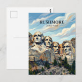 Carte Postale Mont Rushmore Dakota du Sud (Devant / Derrière)