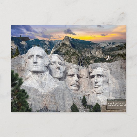 Carte Postale Mont Rushmore Présidents d'Amérique (Devant)