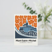 Carte Postale Mont Saint Michel France abstraite florale (Debout devant)
