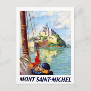 Carte Postale Mont Saint-Michel, vue du bateau. Vintage