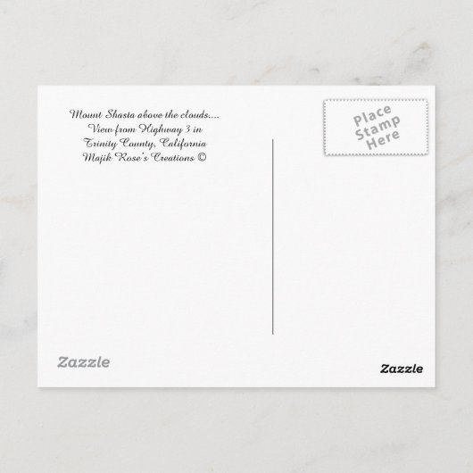 Carte Postale Mont Shasta au-dessus des nuages... (Dos)