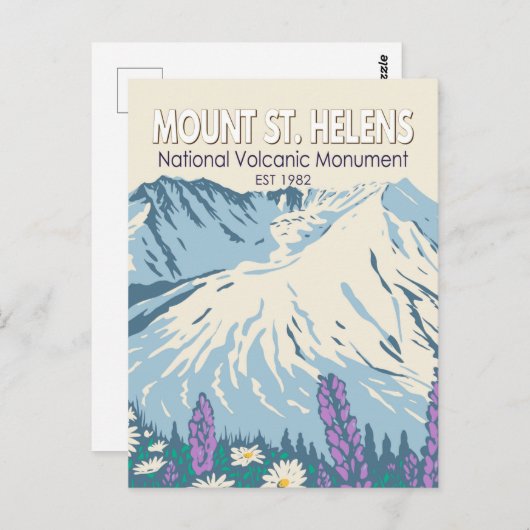 Carte Postale Mont St Helens Monument volcanique national Rétro (Devant / Derrière)