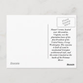 Carte Postale Mont Vernon (Dos)