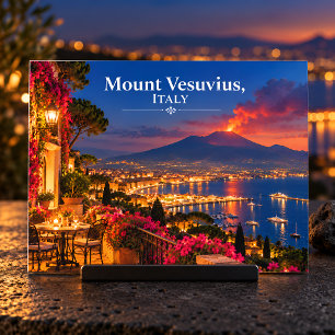 Carte Postale Mont Vésuve Italie Nuit Volcan Paysage Voyage P