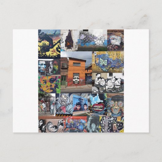 Carte Postale Montage d'art urbain de Bogota (Devant)