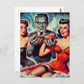 Carte Postale Montage d'horreur vintage (Devant / Derrière)