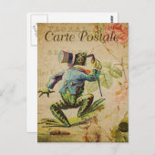 Carte Postale Montage Vintage de grenouilles (Devant / Derrière)