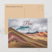 Carte Postale Montagne arc-en-ciel Cusco Pérou (Devant / Derrière)
