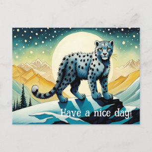 Carte Postale Montagne de neige Leopard Snowy