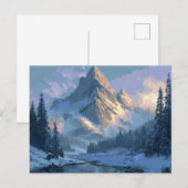 Carte Postale Montagne enneigée (Devant / Derrière)