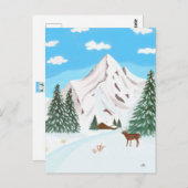 Carte postale Montagnes à neige (Devant / Derrière)