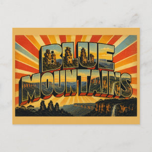 Carte Postale Montagnes Bleues NSW Australie Art de Voyage Rétro