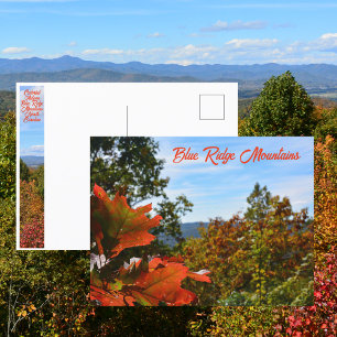 Carte Postale Montagnes Blue Ridge NC Photo Automne Coloré