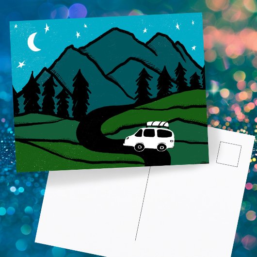 Carte Postale Montagnes Campervan Vanlife RV Moon