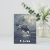 Carte Postale Montagnes d'Alaska épaulard orque (Debout devant)