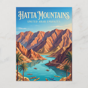 Carte Postale Montagnes de Hatta et barrage de Hatta Émirats ara