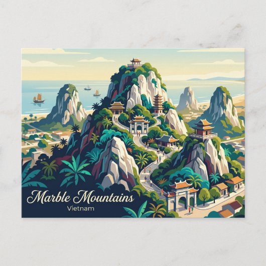 Carte Postale Montagnes de marbre Vietnam (Devant)