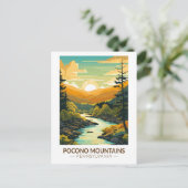 Carte Postale Montagnes de Pocono Pennsylvanie Voyage Art Rétro (Debout devant)