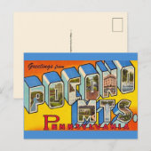 Carte Postale Montagnes de Pocono vintage  (Devant / Derrière)