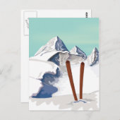 Carte Postale Montagnes de ski (Devant / Derrière)