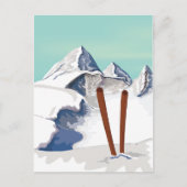 Carte Postale Montagnes de ski (Devant)