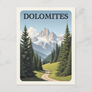 Carte Postale Montagnes Dolomites vintages Italie Paysage