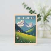 Carte Postale Montagnes Dolomites vintages Italie Paysage (Debout devant)