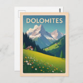 Carte Postale Montagnes Dolomites vintages Italie Paysage (Devant / Derrière)