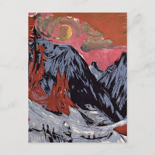 Carte Postale Montagnes en hiver, 1919 (Devant)