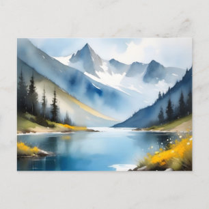 Carte Postale Montagnes enneigées et lac