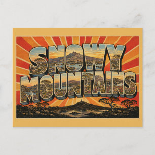 Carte Postale Montagnes enneigées NSW Australie Art de voyage vi