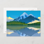 Carte Postale Montagnes enneigées reflétées dans un lac (Devant / Derrière)