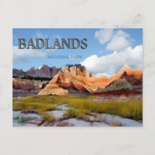 Carte Postale Montagnes et ciel dans le parc national des Badlan