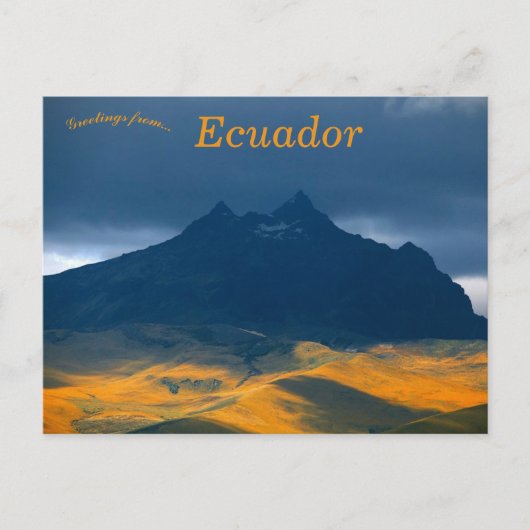 Carte Postale Montagnes et ciel nuageux en Equateur (Devant)