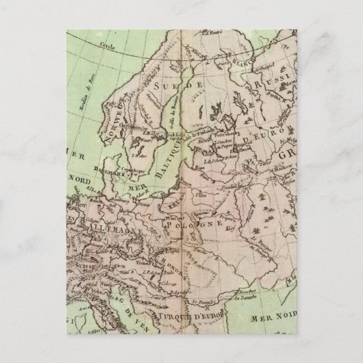 Carte Postale Montagnes et fleuves d'Europe (Devant)