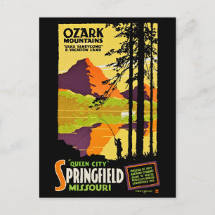 Carte Postale Montagnes Ozark et Springfield, Missouri