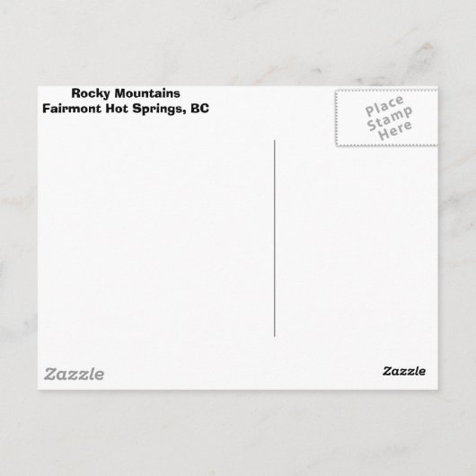 Carte Postale Montagnes Rocheuses (Dos)