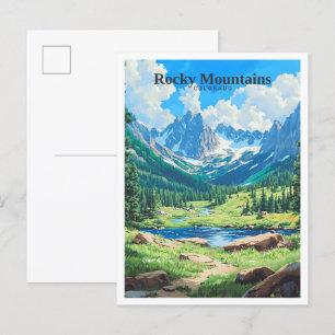Carte Postale Montagnes Rocheuses Colorado Art Vintage voyage
