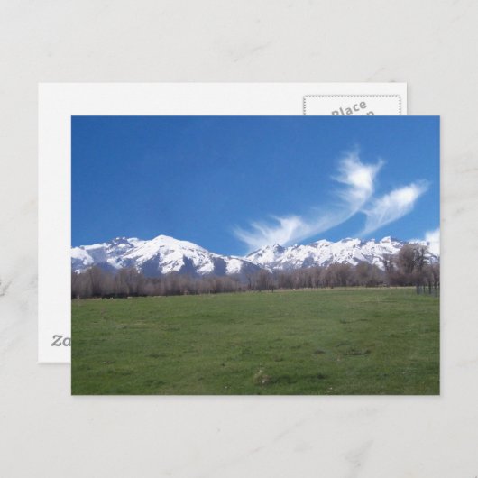 Carte Postale Montagnes rouges en avril (Devant / Derrière)